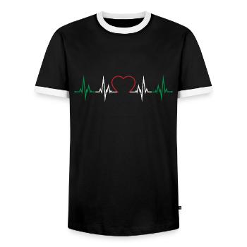 Battement de coeur Italie - T-shirt contrasté Homme - noir/blanc - Devant - AI Model Female 172 light (172cm) & AI Model Male 178 light (178cm)