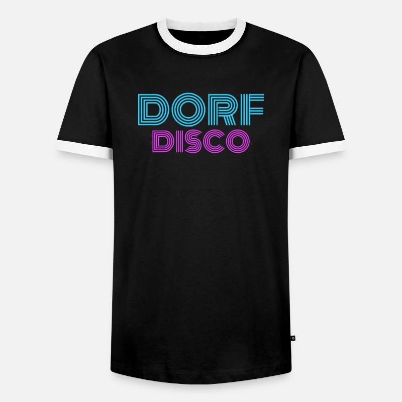 Dorf Disco Legenden Ackerparty - Männer Kontrast-T-Shirt - Schwarz/Weiß