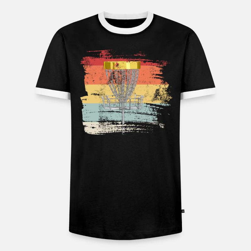 Retro Disc Golf - Men's Ringer Shirt - black/white