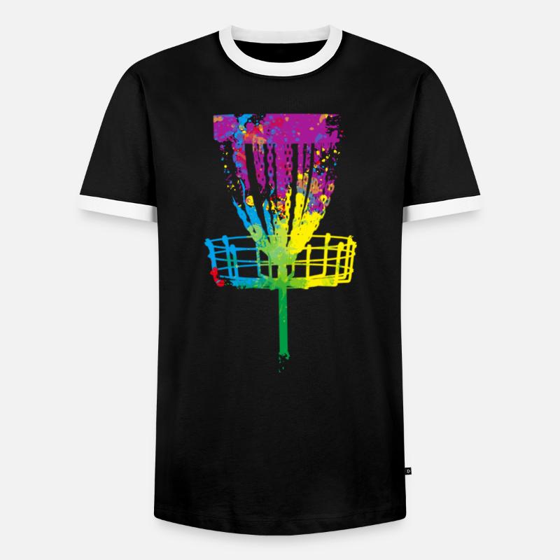 Splash Disc Golf - Männer Kontrast-T-Shirt - Schwarz/Weiß