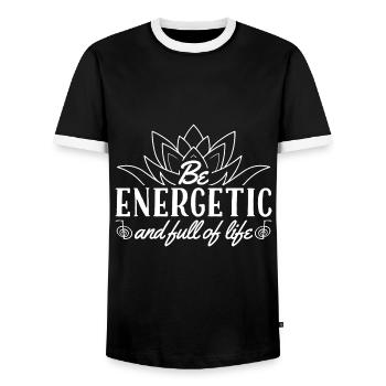 Reiki Master Sayings | Spirituality Gift Idea - Men's Ringer Shirt - black/white - Front - AI Model Female 172 light (172cm) & AI Model Male 178 light (178cm)