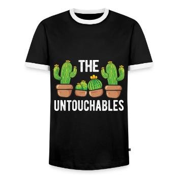 Cactus Les Succulentes Intouchables Cactus - T-shirt contrasté Homme - noir/blanc - Devant - AI Model Female 172 light (172cm) & AI Model Male 178 light (178cm)