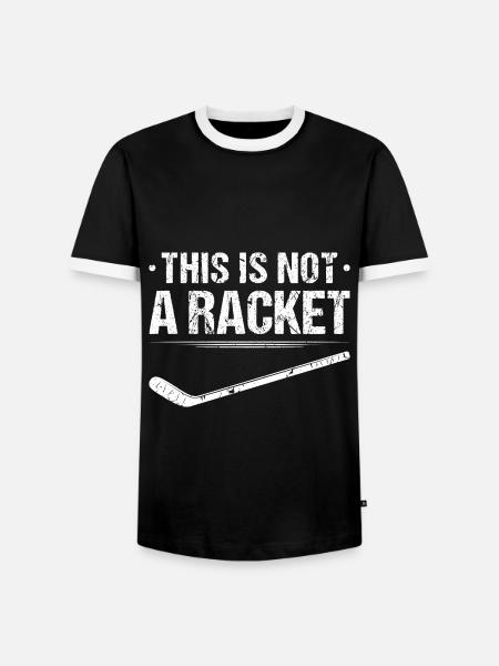 Hockeyschläger für Eishockey-Fan - Männer Kontrast-T-Shirt - Schwarz/Weiß