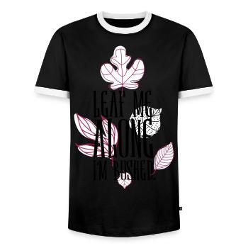 leaf me alone i'm bushed - Men's Ringer Shirt - black/white - Front - AI Model Female 172 light (172cm) & AI Model Male 178 light (178cm)