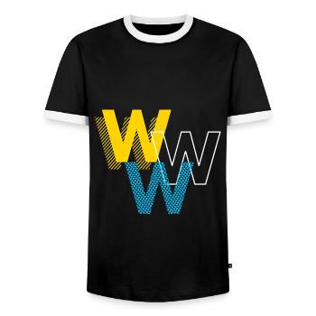 W Lettering Design Geschenke - Männer Kontrast-T-Shirt - Schwarz/Weiß - Vorne - AI Model Female 172 light (172cm) & AI Model Male 178 light (178cm)