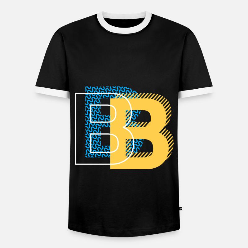 Anfangsbuchstabe B b - Männer Kontrast-T-Shirt - Schwarz/Weiß