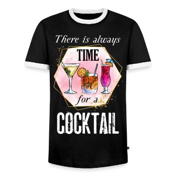 Cocktails Cocktails Boisson Summer Summer Dicton d’été - T-shirt contrasté Homme - noir/blanc - Devant - AI Model Female 172 light (172cm) & AI Model Male 178 light (178cm)