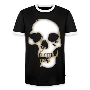Skull - Männer Kontrast-T-Shirt - Schwarz/Weiß - Vorne - AI Model Female 172 light (172cm) & AI Model Male 178 light (178cm)