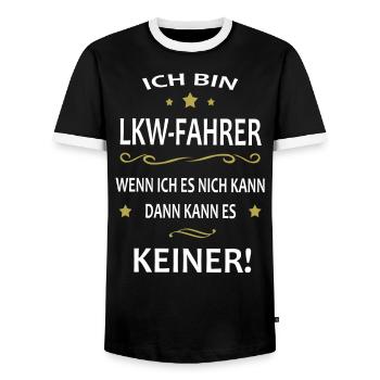 Ich bin LKW Fahrer - Männer Kontrast-T-Shirt - Schwarz/Weiß - Vorne - AI Model Female 172 light (172cm) & AI Model Male 178 light (178cm)