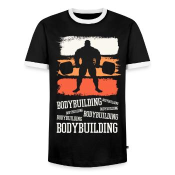 Bodybuilding Bodybuilder Gewichtheben Kraftsport - Männer Kontrast-T-Shirt - Schwarz/Weiß - Vorne - AI Model Female 172 light (172cm) & AI Model Male 178 light (178cm)