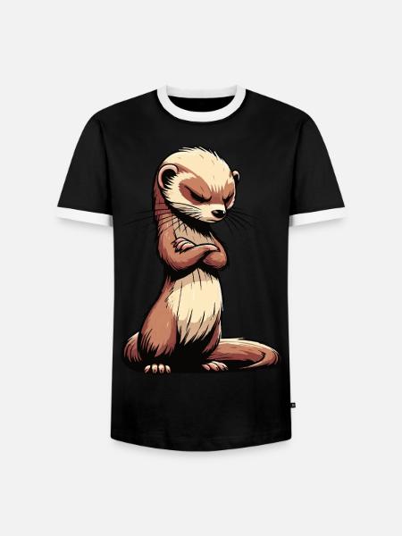 Frettchen Frettchenhalter Frettchenbesitzer - Männer Kontrast-T-Shirt - Schwarz/Weiß