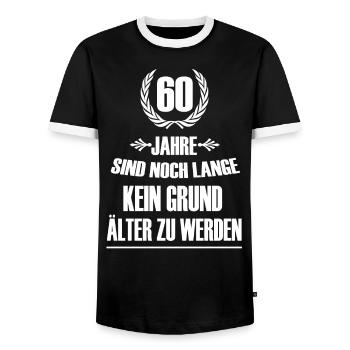60 Geburtstag - Männer Kontrast-T-Shirt - Schwarz/Weiß - Vorne - AI Model Female 172 light (172cm) & AI Model Male 178 light (178cm)