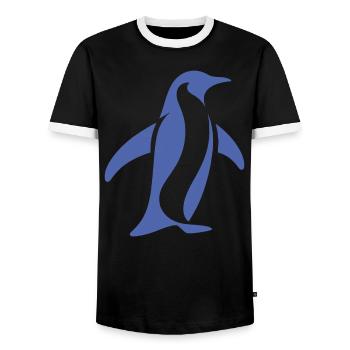 Pingouin Pôle Sud Silhouette Minimaliste - T-shirt contrasté Homme - noir/blanc - Devant - AI Model Female 172 light (172cm) & AI Model Male 178 light (178cm)