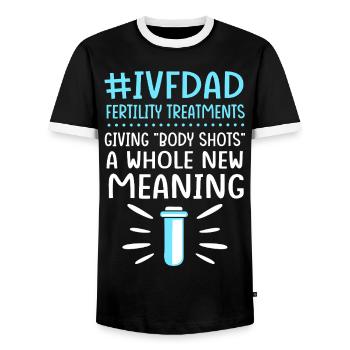Embryo Transfer Day Fetus - Men's Ringer Shirt - black/white - Front - AI Model Female 172 light (172cm) & AI Model Male 178 light (178cm)