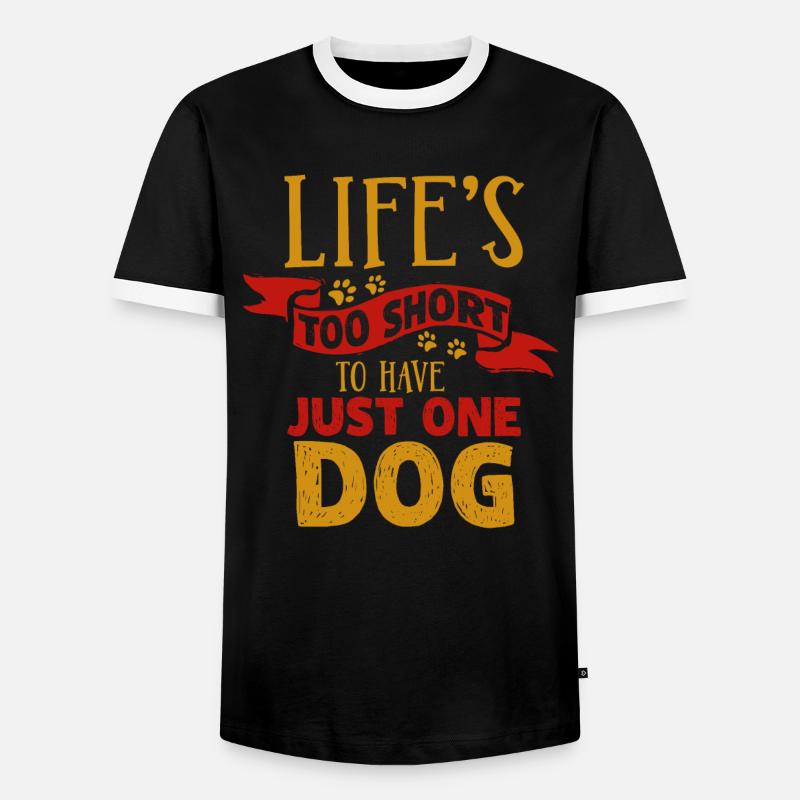 dog - Men's Ringer Shirt - black/white
