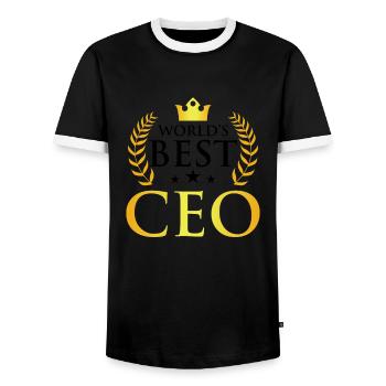 Meilleur design de PDG en or - T-shirt contrasté Homme - noir/blanc - Devant - AI Model Female 172 light (172cm) & AI Model Male 178 light (178cm)