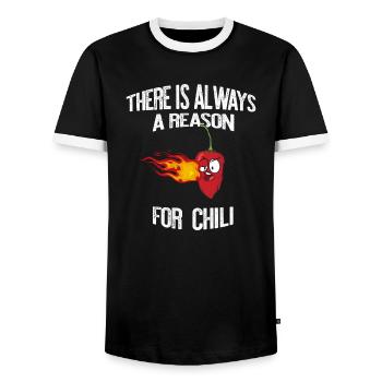 Reason chili always habanero gift gift idea - Men's Ringer Shirt - black/white - Front - AI Model Female 172 light (172cm) & AI Model Male 178 light (178cm)
