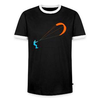 Kitesurfer - Männer Kontrast-T-Shirt - Schwarz/Weiß - Vorne - AI Model Female 172 light (172cm) & AI Model Male 178 light (178cm)