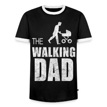 Walking dad Funny Father day New dad daddy papy - Men's Ringer Shirt - black/white - Front - AI Model Female 172 light (172cm) & AI Model Male 178 light (178cm)