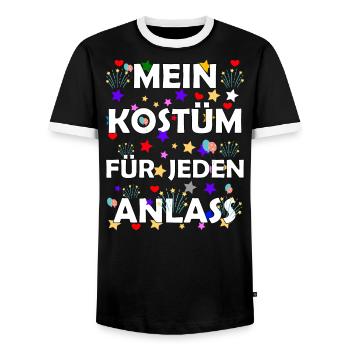 Karneval Kostüm Fasching Shirt lustiges Kostüm - Männer Kontrast-T-Shirt - Schwarz/Weiß - Vorne - AI Model Female 172 light (172cm) & AI Model Male 178 light (178cm)