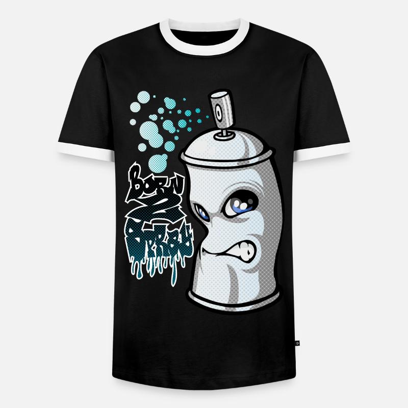 Spray and graffiti - Männer Kontrast-T-Shirt - Schwarz/Weiß