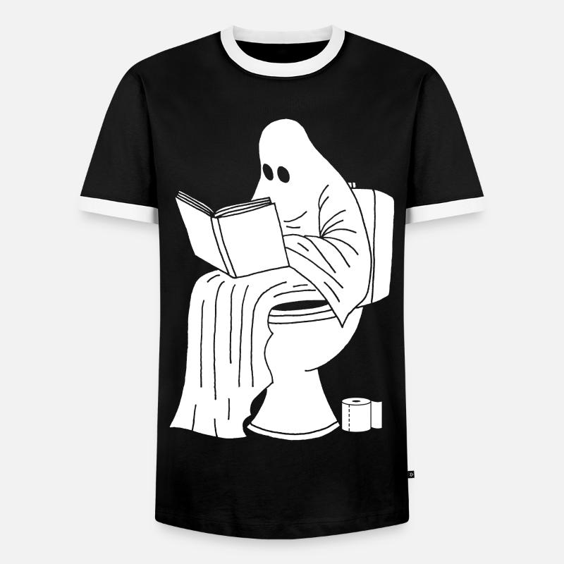 The Ghost Break - Men's Ringer Shirt - black/white