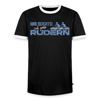 Rudern Ruderer Ruderboot Ruderverein Paddel Sport - Männer Kontrast-T-Shirt - Schwarz/Weiß - Vorne - AI Model Female 172 light (172cm) & AI Model Male 178 light (178cm)