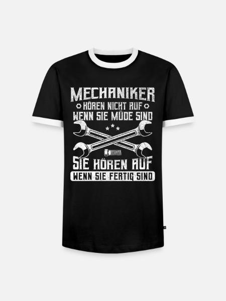 KFZ Mechaniker Mechatroniker Arbeitskleidung - Männer Kontrast-T-Shirt - Schwarz/Weiß