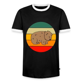 Australie Animal Gift Retro Cute Wombat - T-shirt contrasté Homme - noir/blanc - Devant - AI Model Female 172 light (172cm) & AI Model Male 178 light (178cm)