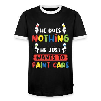 Karosserielackierer Automechaniker Autolackierer - Männer Kontrast-T-Shirt - Schwarz/Weiß - Vorne - AI Model Female 172 light (172cm) & AI Model Male 178 light (178cm)