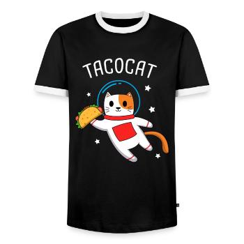 taco cat - Men's Ringer Shirt - black/white - Front - AI Model Female 172 light (172cm) & AI Model Male 178 light (178cm)