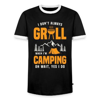 Barbecue Grill Grill Accessories BBQ Grill Master Grill Grill - Men's Ringer Shirt - black/white - Front - AI Model Female 172 light (172cm) & AI Model Male 178 light (178cm)