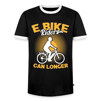 Batterie de vélo électrique Batterie Vélo E-Bike - T-shirt contrasté Homme - noir/blanc - Devant - AI Model Female 172 light (172cm) & AI Model Male 178 light (178cm)