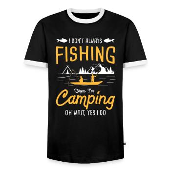 Pêche Sportive Pêche Poisson Hameçons Pêche - T-shirt contrasté Homme - noir/blanc - Devant - AI Model Female 172 light (172cm) & AI Model Male 178 light (178cm)