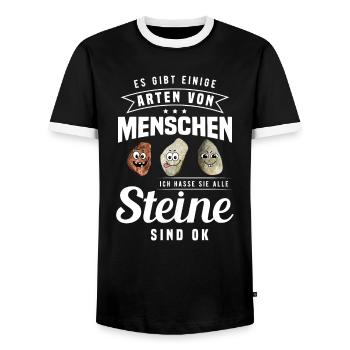 Es Gibt Einige Arten Von Menschen Ich hasse Alle - Männer Kontrast-T-Shirt - Schwarz/Weiß - Vorne - AI Model Female 172 light (172cm) & AI Model Male 178 light (178cm)