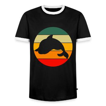Épaulard Ocean Animal Gift Retro Orca - T-shirt contrasté Homme - noir/blanc - Devant - AI Model Female 172 light (172cm) & AI Model Male 178 light (178cm)