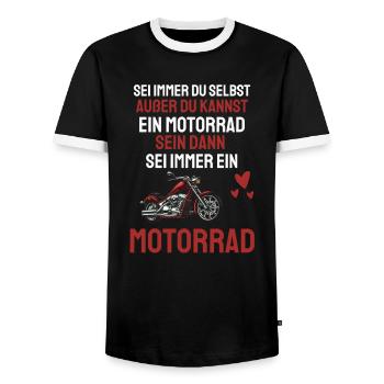Motorrad fahren Biker Geschenk Lustiges Motorrad - Männer Kontrast-T-Shirt - Schwarz/Weiß - Vorne - AI Model Female 172 light (172cm) & AI Model Male 178 light (178cm)