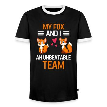 Mein Fuchs und ich Wald Tier Geschenk Fuchs - Männer Kontrast-T-Shirt - Schwarz/Weiß - Vorne - AI Model Female 172 light (172cm) & AI Model Male 178 light (178cm)