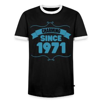 52. Geburtstags Party Geschenk Charmant seit 1971 - Männer Kontrast-T-Shirt - Schwarz/Weiß - Vorne - AI Model Female 172 light (172cm) & AI Model Male 178 light (178cm)