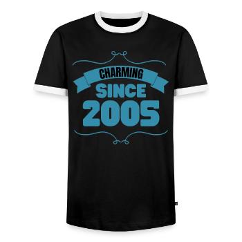 18. Geburtstags Party Geschenk Charmant seit 2005 - Männer Kontrast-T-Shirt - Schwarz/Weiß - Vorne - AI Model Female 172 light (172cm) & AI Model Male 178 light (178cm)