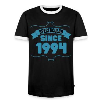 29th birthday gift Spectacular since 1994 - Men's Ringer Shirt - black/white - Front - AI Model Female 172 light (172cm) & AI Model Male 178 light (178cm)