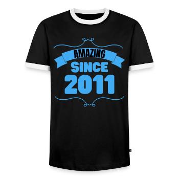 Cadeau 12e anniversaire Incroyable depuis 2011 - T-shirt contrasté Homme - noir/blanc - Devant - AI Model Female 172 light (172cm) & AI Model Male 178 light (178cm)