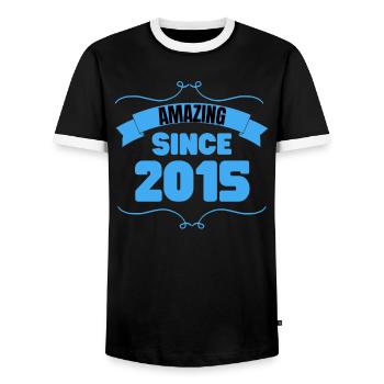 Cadeau 8e anniversaire Incroyable depuis 2015 - T-shirt contrasté Homme - noir/blanc - Devant - AI Model Female 172 light (172cm) & AI Model Male 178 light (178cm)