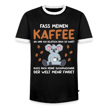 Kaffee Zubehör Koffein Getränk Wachmacher Kaffee - Männer Kontrast-T-Shirt - Schwarz/Weiß - Vorne - AI Model Female 172 light (172cm) & AI Model Male 178 light (178cm)