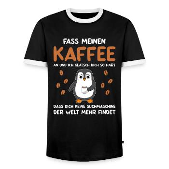 Kaffee Zubehör Koffein Getränk Wachmacher Kaffee - Männer Kontrast-T-Shirt - Schwarz/Weiß - Vorne - AI Model Female 172 light (172cm) & AI Model Male 178 light (178cm)