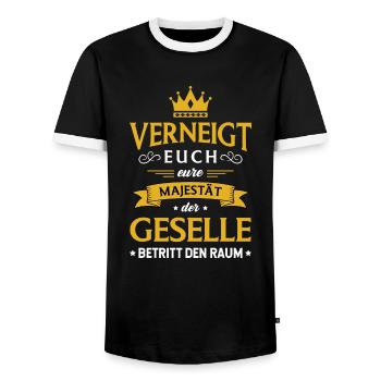 Gesellenprüfung Ausbildung Bestanden Geselle - Männer Kontrast-T-Shirt - Schwarz/Weiß - Vorne - AI Model Female 172 light (172cm) & AI Model Male 178 light (178cm)