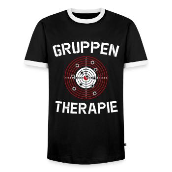 Schützenfest Schießen Schießsport Sportschütze - Männer Kontrast-T-Shirt - Schwarz/Weiß - Vorne - AI Model Female 172 light (172cm) & AI Model Male 178 light (178cm)
