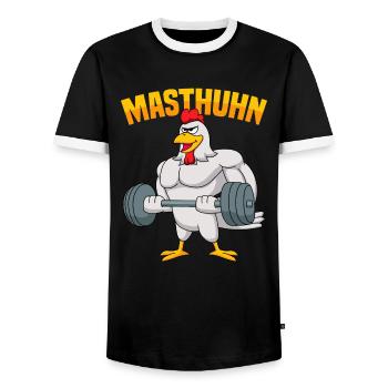 Fitness Ausdauer Muskeltraining Sport Fitness - Männer Kontrast-T-Shirt - Schwarz/Weiß - Vorne - AI Model Female 172 light (172cm) & AI Model Male 178 light (178cm)