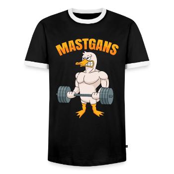 Fitness Ausdauer Muskeltraining Sport Fitness - Männer Kontrast-T-Shirt - Schwarz/Weiß - Vorne - AI Model Female 172 light (172cm) & AI Model Male 178 light (178cm)