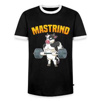 Fitness Ausdauer Muskeltraining Sport Fitness - Männer Kontrast-T-Shirt - Schwarz/Weiß - Vorne - AI Model Female 172 light (172cm) & AI Model Male 178 light (178cm)